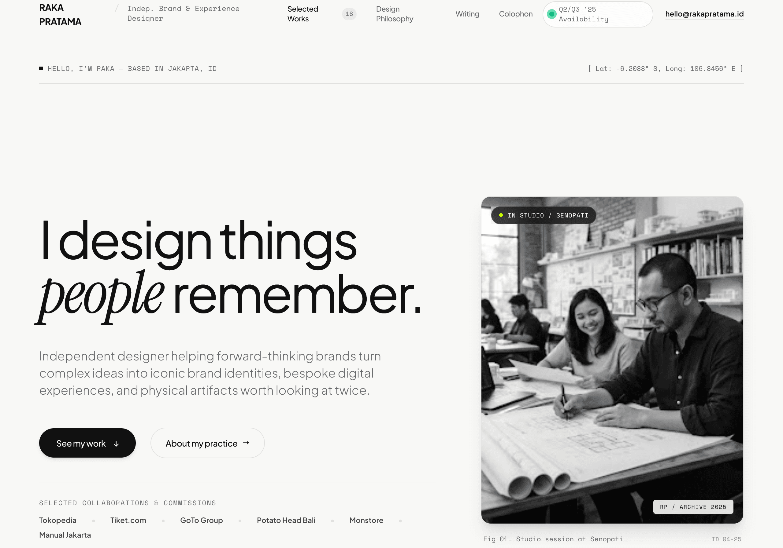 Raka Pratama — Independent Brand & Experience Designer